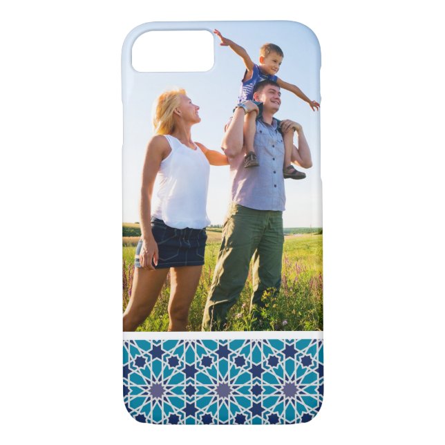 Custom Photo Abstract Pattern In Blue And Grey Case-Mate iPhone Case (Back)