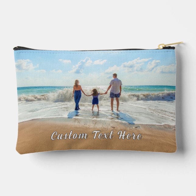 Custom Photo Accessory Pouch Personalized Text (Back)