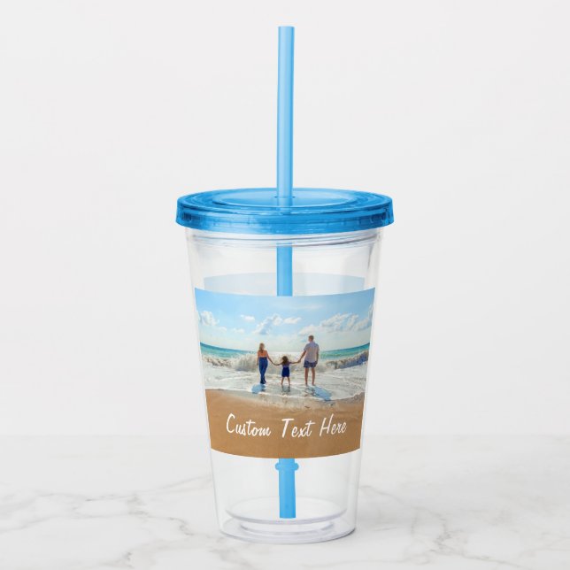Custom Photo Acrylic Tumbler Your Photos and Text (Front)