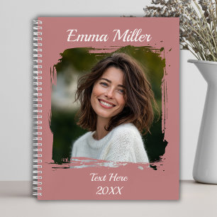 Custom Photo   Add Name or Text   Dusty Rose Notebook
