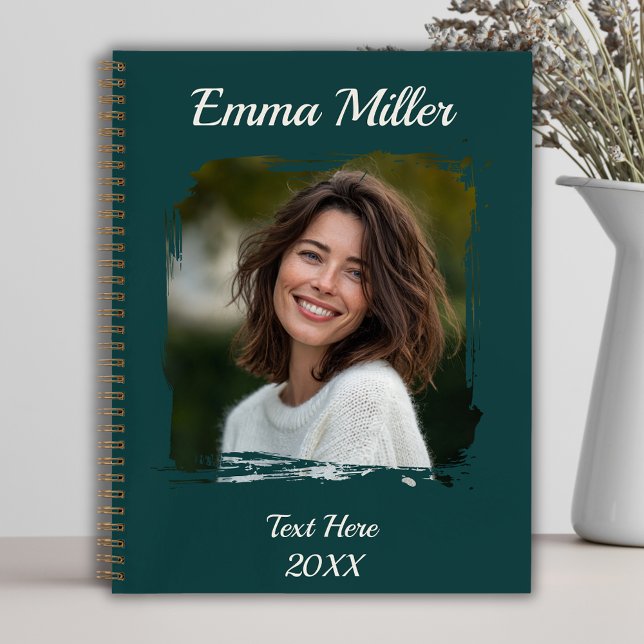 Custom Photo | Add Name or Text | Emerald Green  Notebook (Creator Uploaded)