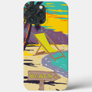 Custom photo adorable vintage painting sunset blue iPhone 13 pro max case