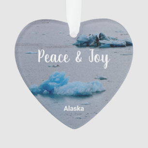 Custom Photo Alaska Icebergs Keepsake Souvenir Ornament