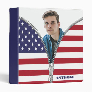 Custom Photo American Flag Binder