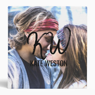 Custom Photo and Brush Script Monogram Binder