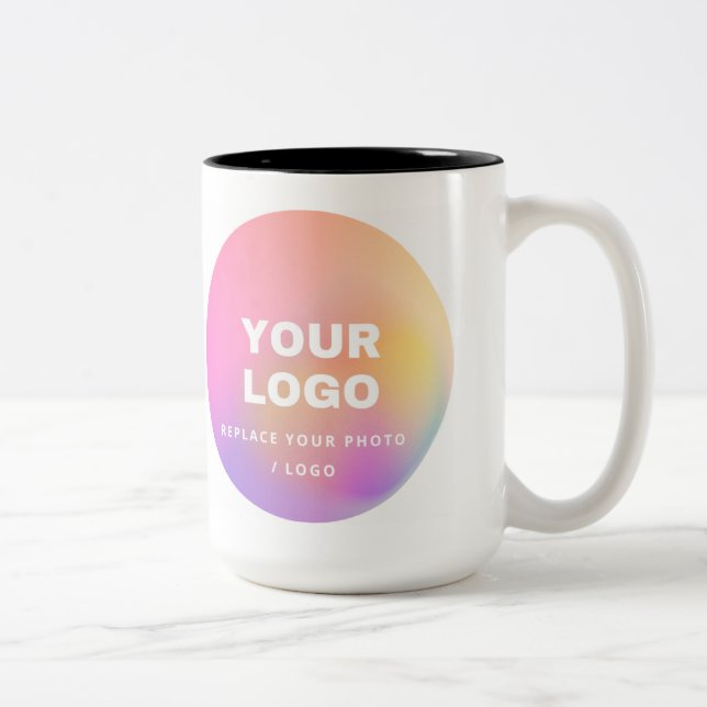 Custom Photo and Logo Mugs: Personalize Your Gift Two-Tone Coffee Mug (Right)