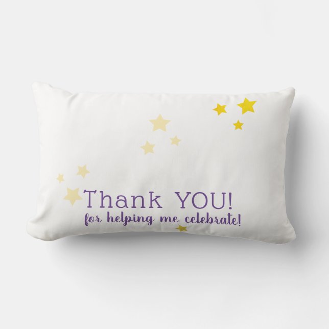 Custom Photo and Message Narwhal Happy Birthday Lumbar Pillow (Front)