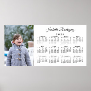 Custom Photo and Name 2024 Calendar Poster