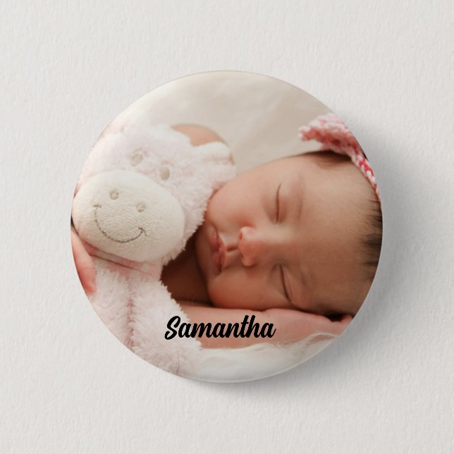 Custom Photo and Name 2 Inch Round Button (Front)