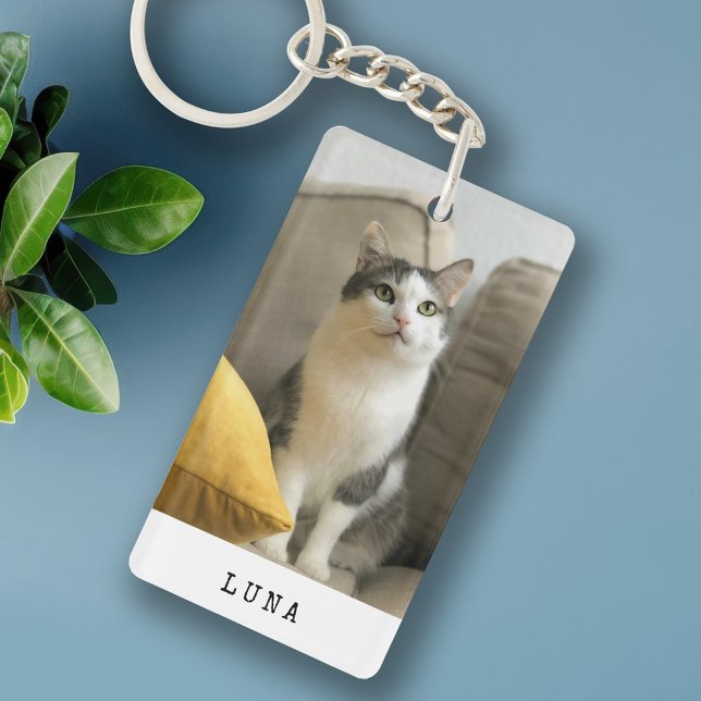 Custom Photo and Name Cat  Keychain (Creator Uploaded)