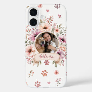 Custom Photo And Name Dog & Cat Lovers Gift iPhone 16 Case
