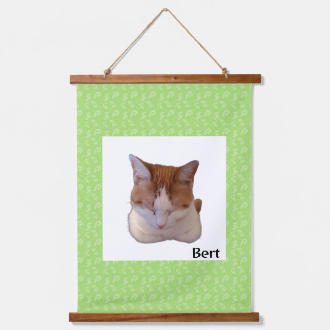 Custom Photo and Name Japanese Scroll Hanging Tapestry (Front)