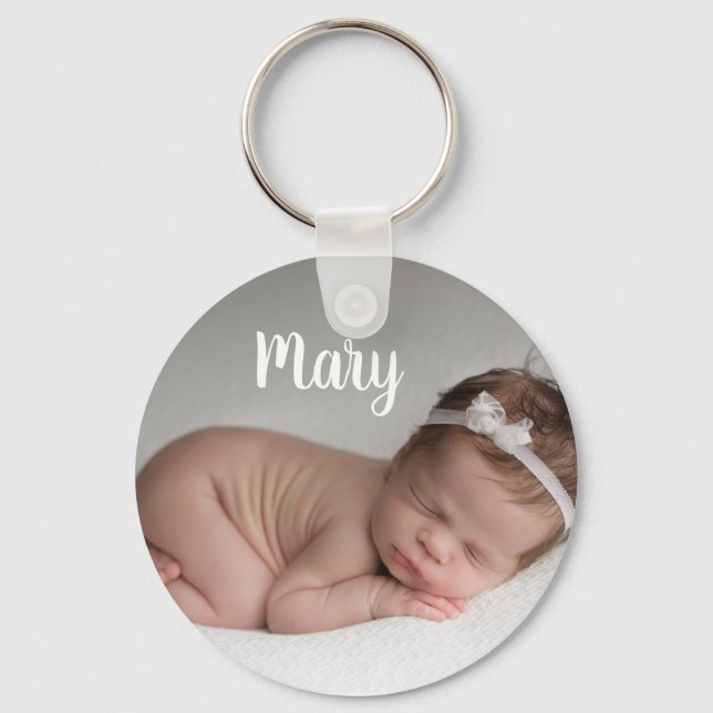 Custom photo and name keychain personalized (Front)