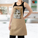Custom Photo and Name Kraft Paper Texture Adult Apron<br><div class="desc">Upload a photo, add a name or text, and easily create your personalized apron. Click CUSTOMIZE to change the text colour. You can TRANSFER this DESIGN on other Zazzle products and adjust it to fit most of the Zazzle items. Standard Studio designs are made in high-resolution vector graphics for a...</div>