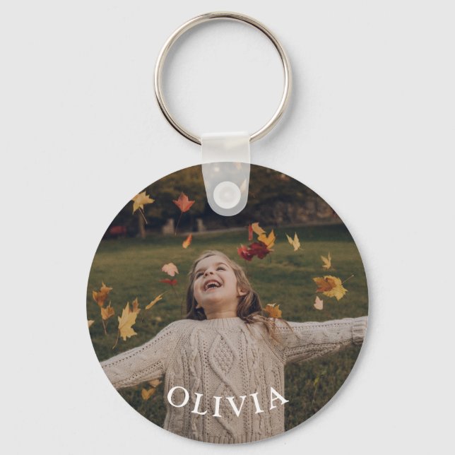 Custom Photo and Name Personalized Child Keychain (Front)