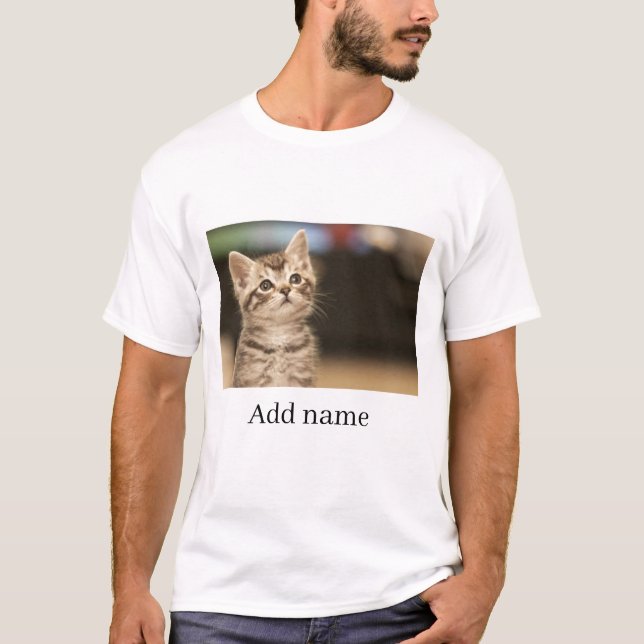 Custom Photo and Name Personalized   T-Shirt (Front)