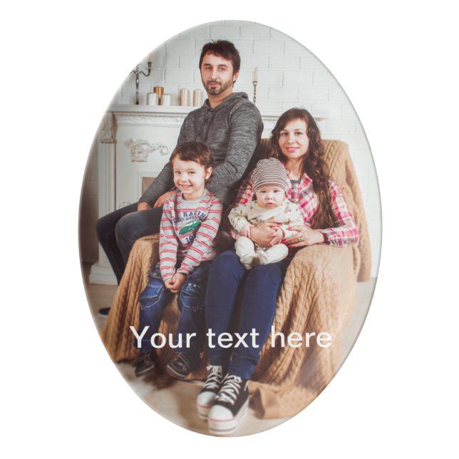 Custom Photo and/or Text Porcelain Serving Platter (Front Vertical)