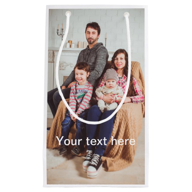 Custom Photo and/or Text Small Gift Bag (Front)