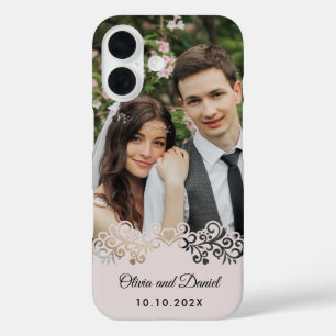 Custom Photo and Personalized Wedding Gift iPhone 16 Case