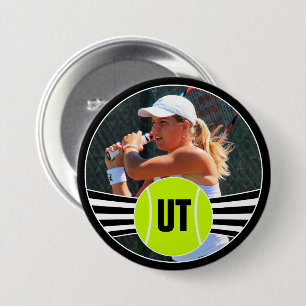 Custom Photo and Player Initials/Text Button Pin
