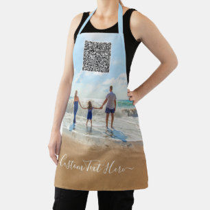 Custom Photo and Text Apron with Your QR Code