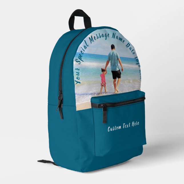 Custom Photo and Text Backpack Your Own Design (Back Corner Left)