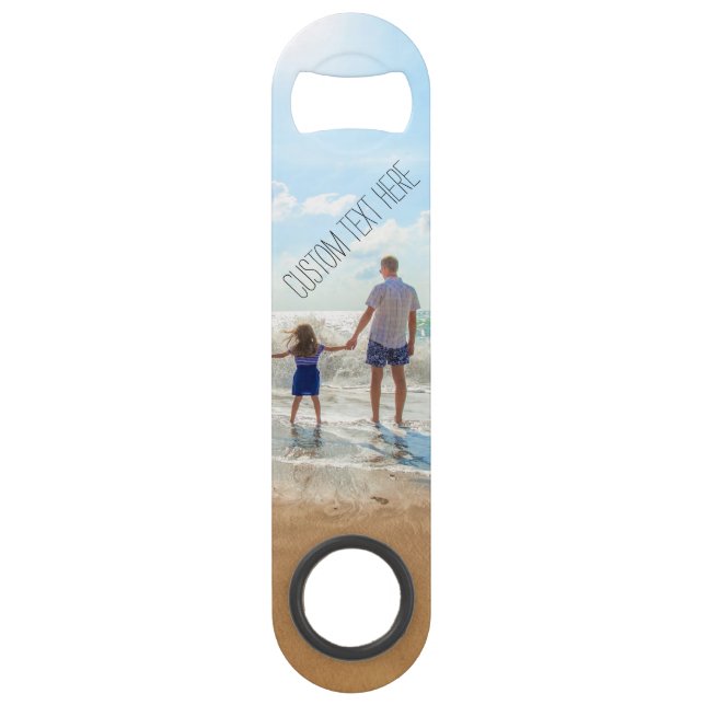 Custom Photo and Text Bar Key Your Photos Gift (Front)