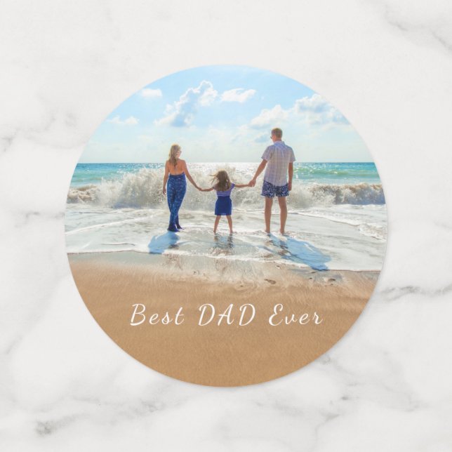 Custom Photo and Text - Best DAD Ever - Customize Confetti (Medium Front)