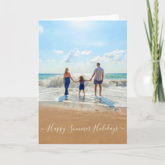Custom Photo and Text Card Happy Summer Holidays (Front)