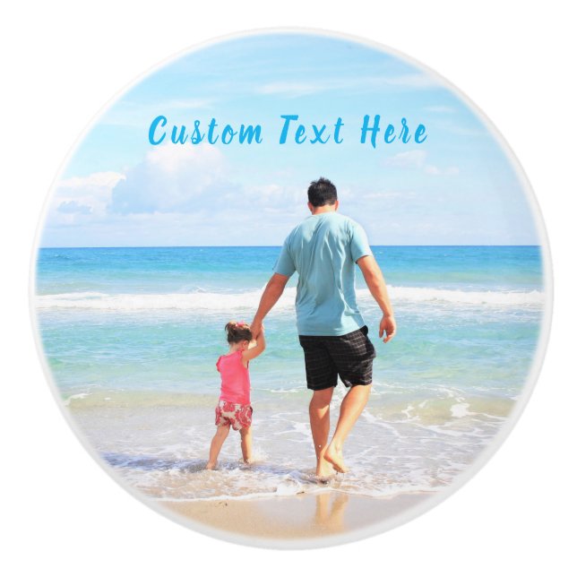 Custom Photo and Text Ceramic Knob Your Own Design (Front)