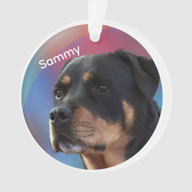 Custom Photo and Text Christmas Tree Ornament (Front)