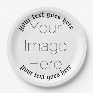 Custom Photo and text Church  – Religious Vintage Paper Plate