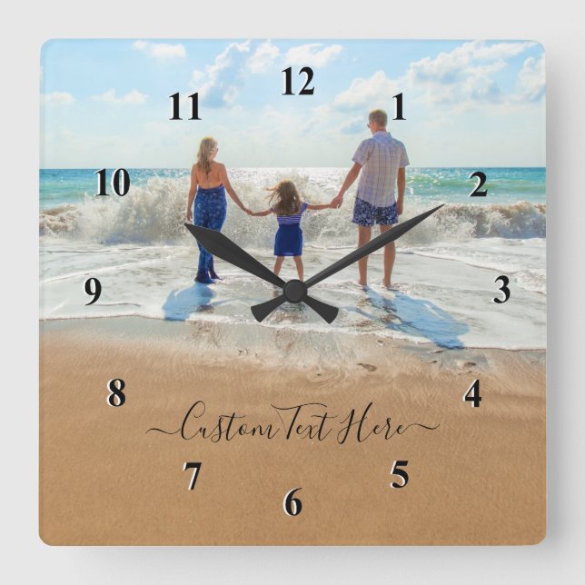 Custom Photo and Text Clock Your Photos Design  (Front)