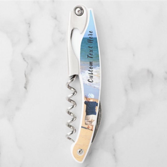 Custom Photo and Text Corkscrew Your Own Design (Front)