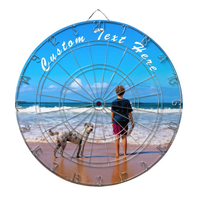 Custom Photo and Text Dart Board with Your Photos (Front)