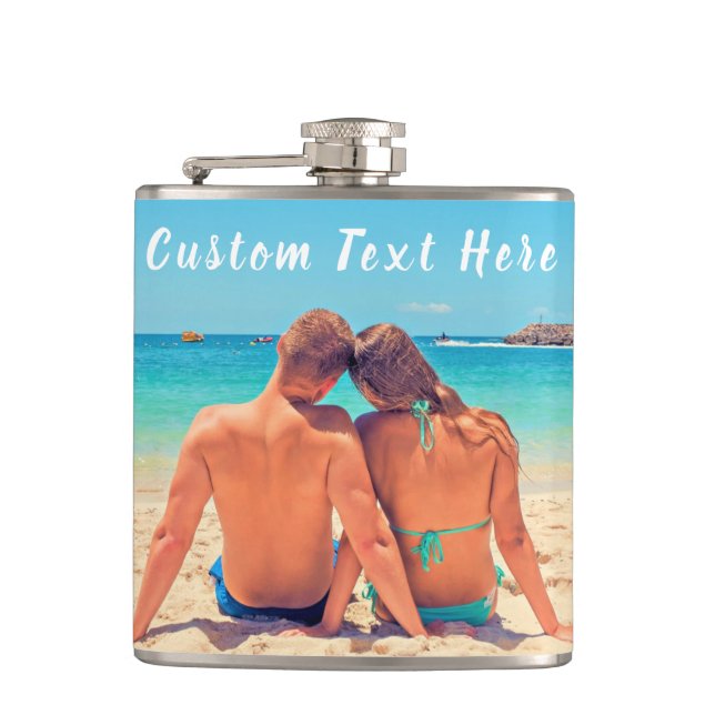 Custom Photo and Text Flask Your Own Design (Front)
