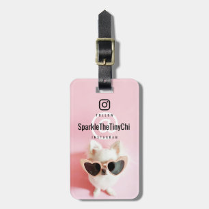 Custom Photo and Text Follow Me Double Sided Luggage Tag