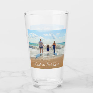 Custom Photo and Text Glass - Your Own Design