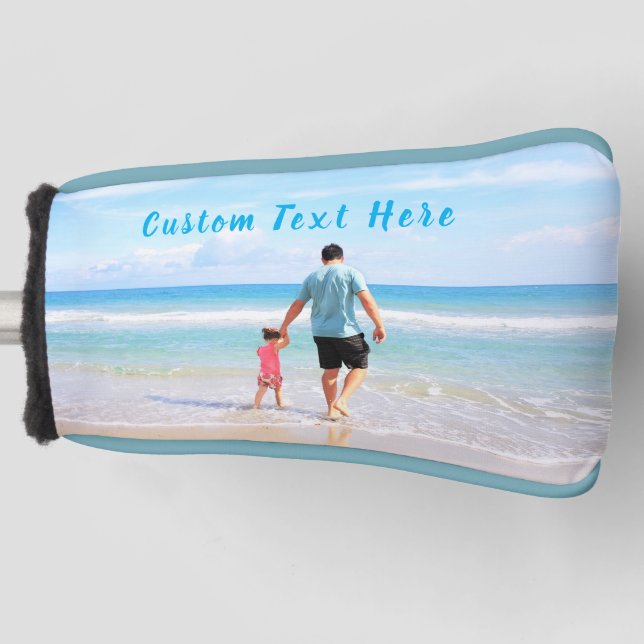 Custom Photo and Text Golf Head Cover Gift For Dad (Front)