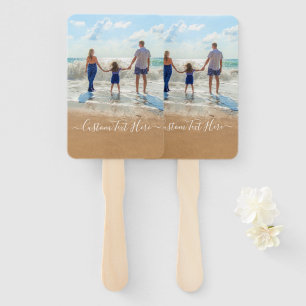 Custom Photo and Text Hand Fan - Your Own Design