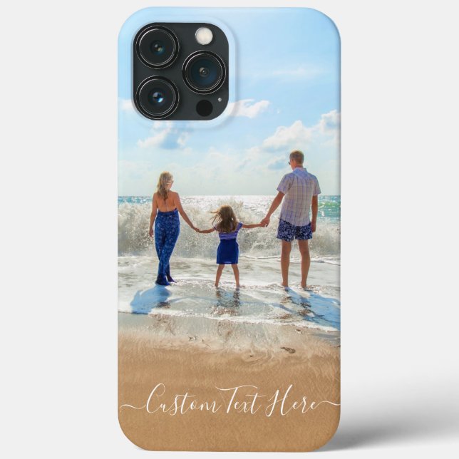 Custom Photo and Text iPhone Case Personalized (Back)
