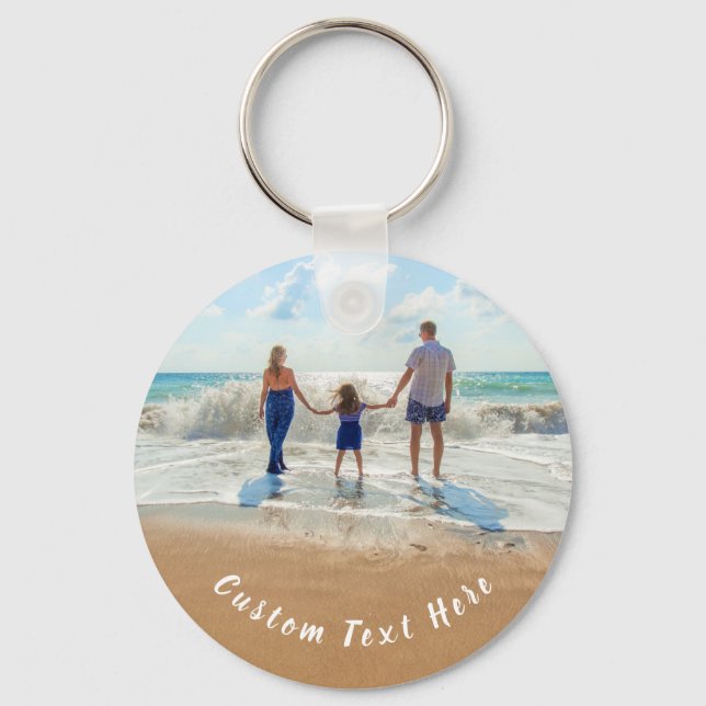 Custom Photo and Text Keychain Your Own Design (Front)