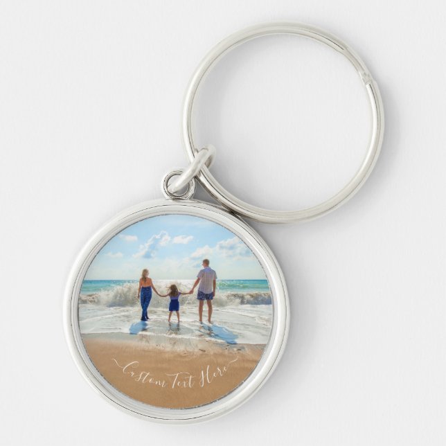 Custom Photo and Text Keychain Your Own Design (Front)