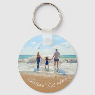 Custom Photo and Text Keychain Your Photos Design