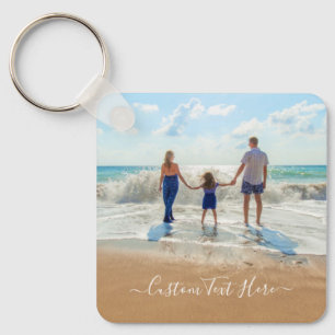 Custom Photo and Text Keychain - Your Super Family