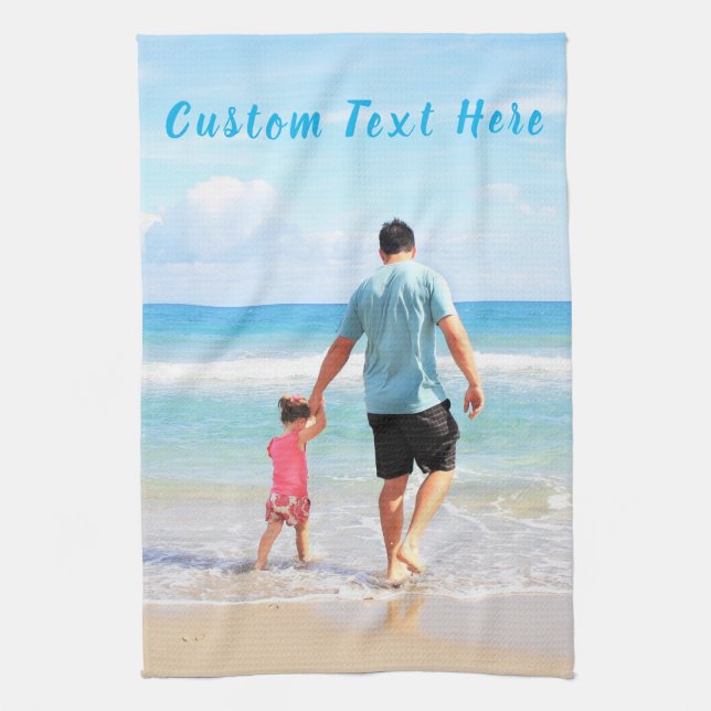 Custom Photo and Text Kitchen Towels Personalized (Vertical)