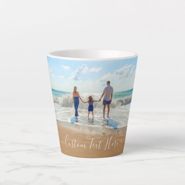 Custom Photo and Text Latte Mug Your Family Design (Front)
