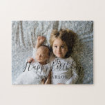 Custom Photo and Text Little Brother Birthday Cute Jigsaw Puzzle<br><div class="desc">Custom Photo and Text Little Brother or Sister Birthday Cute  jigsaw puzzle</div>