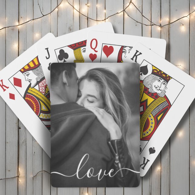 Custom Photo And Text Love Script Personalized Playing Cards (Custom Photo And Text Love Script Personalized Playing Cards)