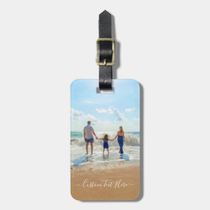 Custom Photo and Text Luggage Tag  Your Own Design